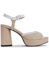 Karl Lagerfeld Paris Women's Hallet Platform Ankle Strap Dress Sandals