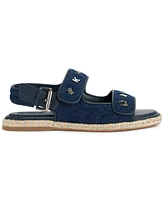 Karl Lagerfeld Paris Women's Charlay Studs Ankle-Strap Espadrille Flat Sandals