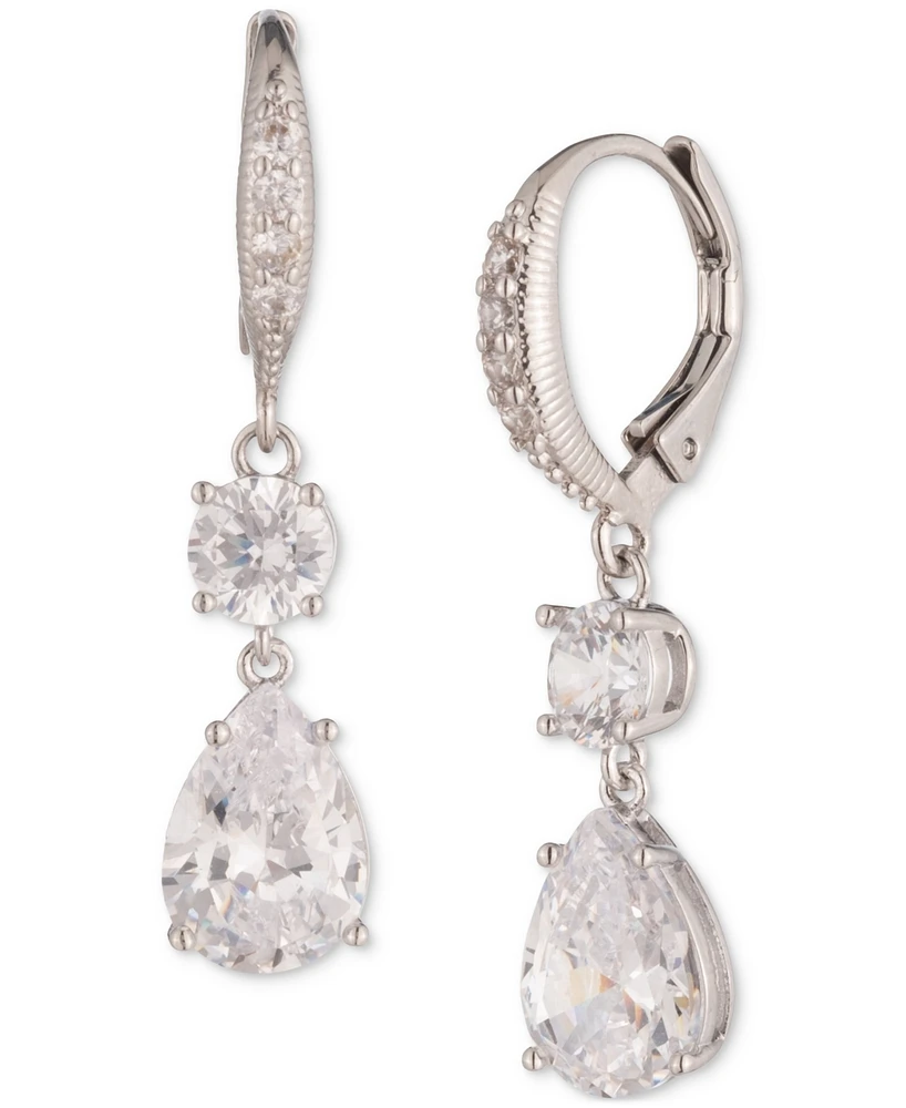 Givenchy Mixed Cubic Zirconia Double Drop Earrings