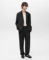 Mango Men's Pleated Relaxed-Fit Suit Trousers