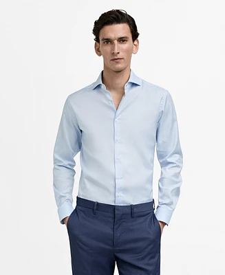 Mango Men's Slim-Fit Structured Dress Shirt