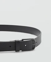 Mango Men's Pebbled Leather Belt