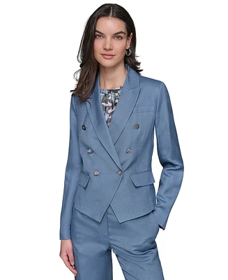 Karl Lagerfeld Paris Women's Double-Breasted Peak-Lapel Jacket