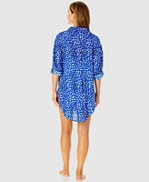 Anne Cole Women's Denim Dot Shirt Swim Cover-Up