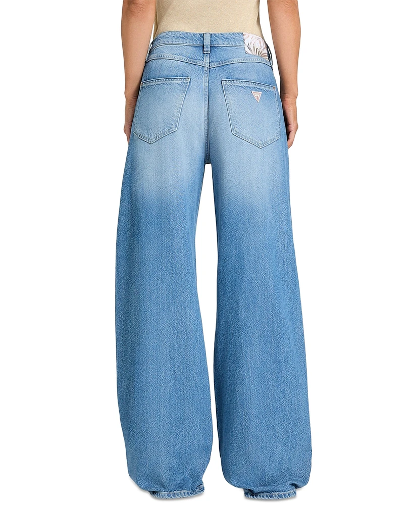 Guess Women's Bellflower High Rise Wide-Leg Jeans