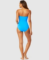 Anne Cole Twist-Front Ruched One-Piece Swimsuit