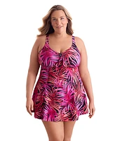 ShapeSolver by Mimi Flamingo Women's Shake A Palm Bow Front Swimdress