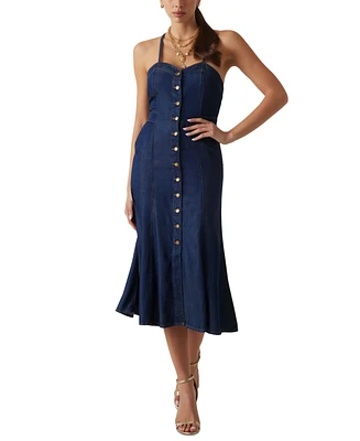 Guess Women's Edna Button-Front Denim Midi Dress