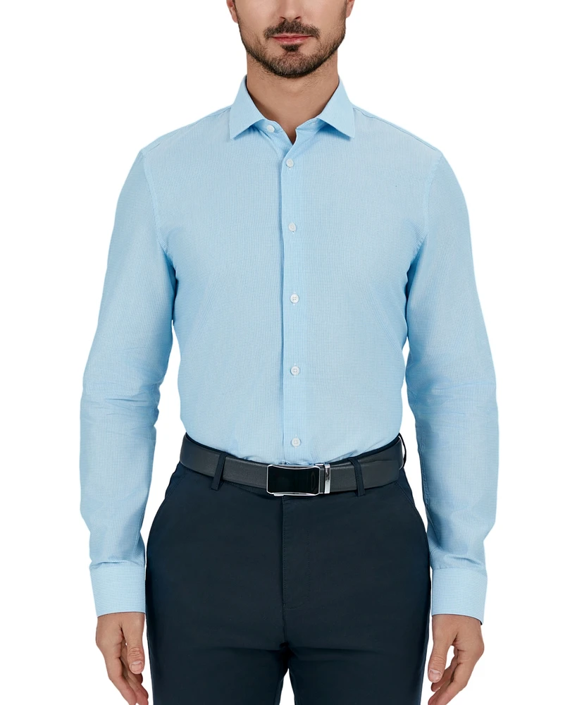 Tallia Men's Slim Flit Dobby Micro-Grid Button-Front Dress Shirt