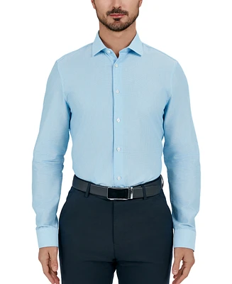 Tallia Men's Slim Flit Dobby Micro-Grid Button-Front Dress Shirt