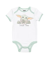 Starwars Baby Boys Star Wars Mandalorian Yoda Layette Set Bodysuit Pant Bib Hat
