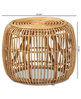 bali & pari 20" Natural Rattan Maverick Modern Bohemian End Table