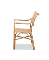 bali & pari 23.2" Finished Rattan Damani Modern Bohemian Dining Chair