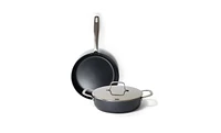 Alva Maestro 3 Piece Ceramic Nonstick Frying Pan and Saute Pan with Lid, Non Toxic Pfas, Pfoa & Ptfe Free, Compatible with All Stovetops, Oven Safe, I