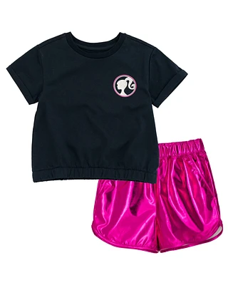 Barbie Girls T-Shirt and Crop Top Shorts Outfit Set