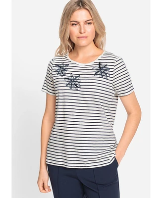 Olsen Women's Sequin and Stripe T-Shirt