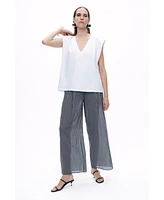 Nocturne Women's Striped Sheer Pants