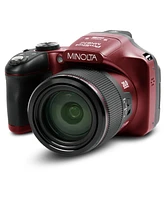 Minolta MN67Z 20MP Full Hd Wi-Fi Bridge Camera with 67x Optical Zoom, Red Essential Bundle with Bag, Memory Card, Octopus Tripod, Corel Pc Software Pa