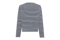 Olsen Women's Striped Collarless Zip Front Jacket