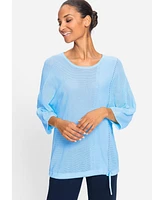 Olsen Women's Multi-Knit Embellished Shirt