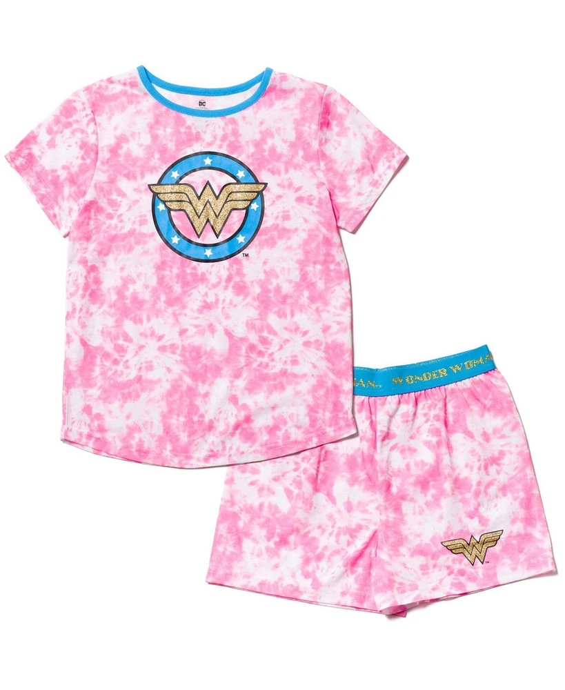 Justice League Girls Dc Comics Wonder Woman Pajama Shirt and Shorts