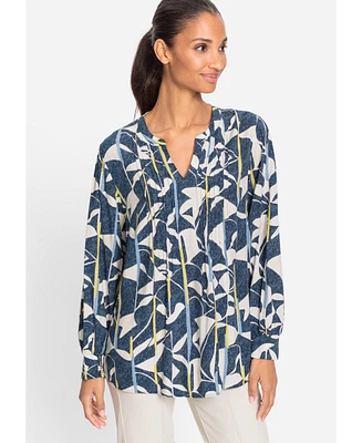 Olsen Women's Multi-Pattern Tunic Blouse