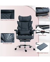 Dyhome 8-Point Massage Gaming Chair, Ergonomic Office 500lbs Weight Capacity, Adjustable Backrest 90-135 Armrests, Suitable for Kids