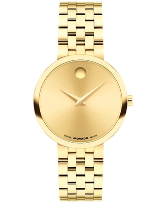 Movado Women's Museum Classic Swiss Quartz Light Yellow Pvd Watch, 29.5mm