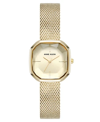 Anne Klein Women's Quartz Estate Octagonal Gold-Tone Stainless Steel Mesh Bracelet Watch