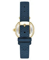 Anne Klein Women's Quartz Blue Leather and Gold-Tone Metal Alloy Strap Watch, 26mm
