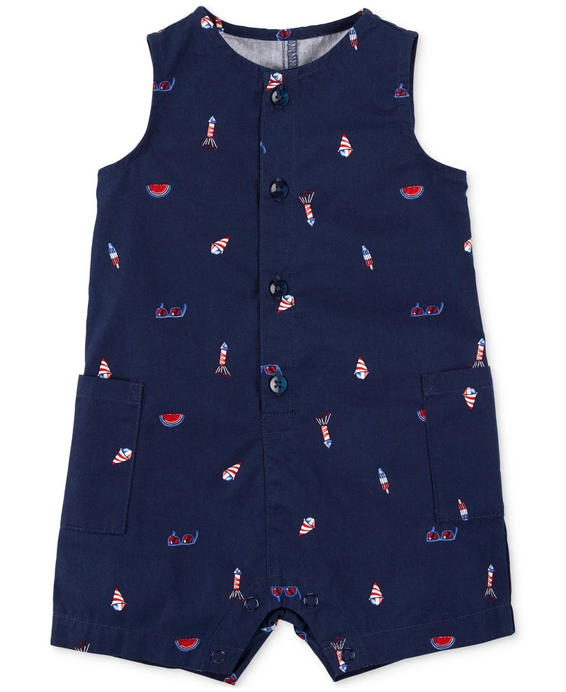 Carter's Baby Boys 4th of July Button-Down Romper