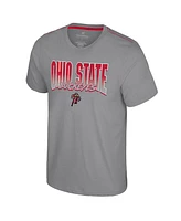 Colosseum Men's Gray Ohio State Buckeyes Dual Logo T-Shirt