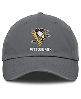 Fanatics Men's Charcoal Pittsburgh Penguins Washed Adjustable Hat