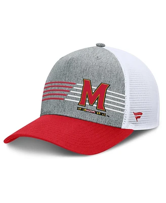 Fanatics Men's Heather Gray/Red Maryland Terrapins Profile Trucker Adjustable Hat