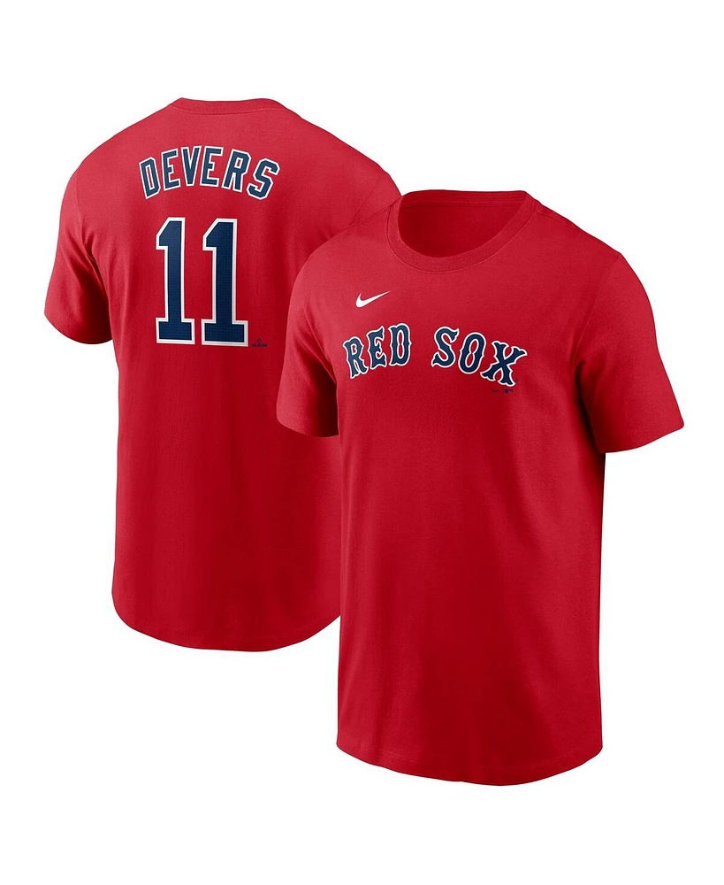 Nike Men's Rafael Devers Red Boston Sox Fuse Name Number T-Shirt