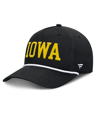 Fanatics Men's Black Iowa Hawkeyes Foul Ball Rope Adjustable Hat