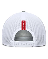 Fanatics Men's Heather Gray/Red Wisconsin Badgers Profile Trucker Adjustable Hat