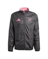 Adidas Men's Pink/Black Inter Miami Cf 2025 Anthem Reversible Full-Zip Jacket