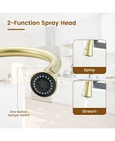 Casainc Smart Faucet Touchless Pull Down Sprayer Kitchen with Voice and Motion Control