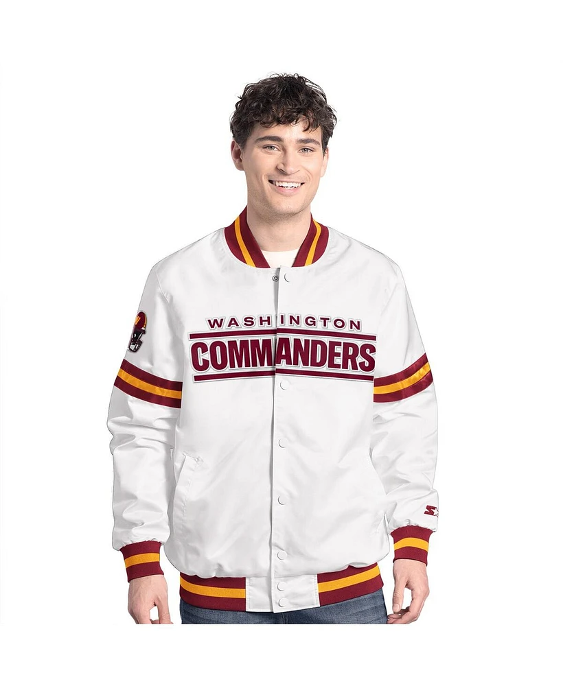 Starter Men's White Washington Commanders Scout Full-Snap Varsity Jacket