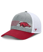 Fanatics Men's Heather Gray/Cardinal Arkansas Razorbacks Profile Trucker Adjustable Hat