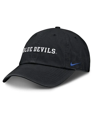 Nike Men's Black Duke Blue Devils Core Club Mascot Wordmark Adjustable Hat