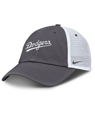 Nike Men's Gray Los Angeles Dodgers Wordmark Club Adjustable Trucker Hat