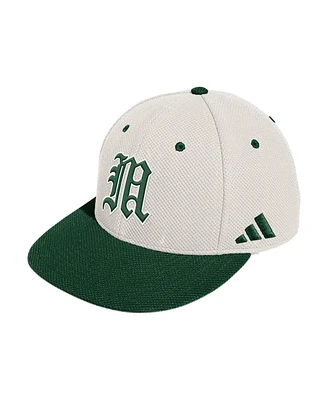 Adidas Men's Cream Miami Hurricanes On-Field Fitted Baseball Hat