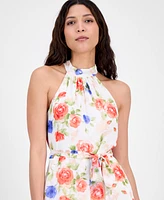 Anne Klein Women's Printed Chiffon Sleeveless Maxi Dress