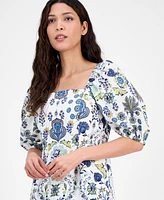 Anne Klein Women's Printed Puff-Sleeve Sheath Dress