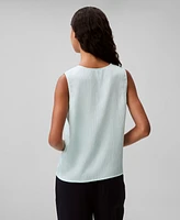 Calvin Klein Women's Textured Plisse V-Neck Tank Top