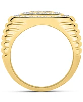 Men's Diamond Circular Cluster Oval Ring (1 ct. t.w.) in 10k Gold