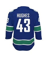 Outerstuff Big Boys and Girls Quinn Hughes Blue Vancouver Canucks Alternate Replica Player Jersey