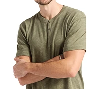 Men's Slub Knit Short Sleeve Relaxed Henley T-Shirt
